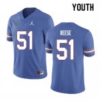 Youth Florida Gators #51 Stewart Reese NCAA Nike Blue Authentic Stitched College Football Jersey ZJB0562FN